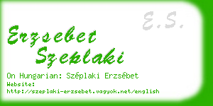 erzsebet szeplaki business card